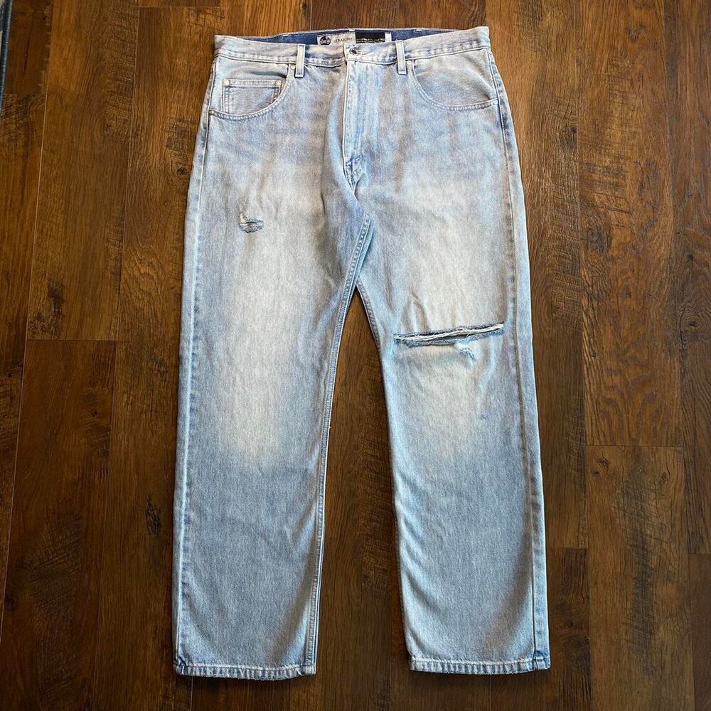 Levi’s SilverTab Men’s Straight-Leg Jeans 38x32 Light Wash Distressed